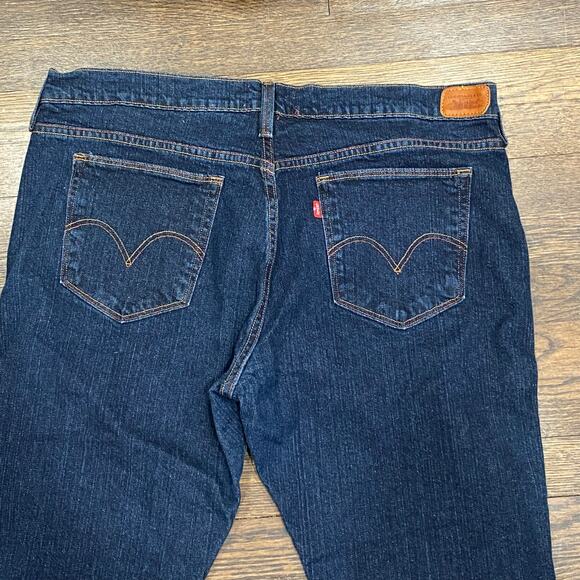 Levi’s 515 Boot Cut Jeans Size 16S Dark Wash Denim Leather 2 Horse Patch - Picture 4 of 10